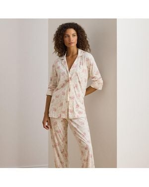 Ralph Lauren Floral Cotton-Blend Jersey Sleep Set - Natural