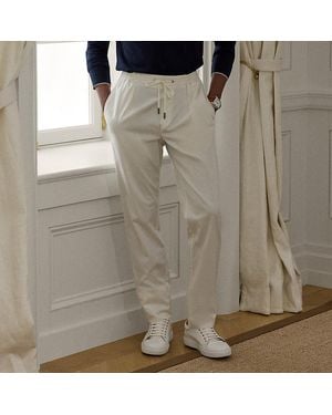 Ralph Lauren Pantalón De Raso Elástico Hecho A Mano - Blanco