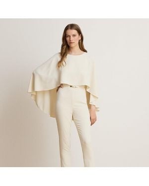 Ralph Lauren Belted Cape Georgette Jumpsuit - Natural