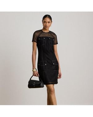 Ralph Lauren Ralph Mesh Short-Sleeve Shift Dress - Black