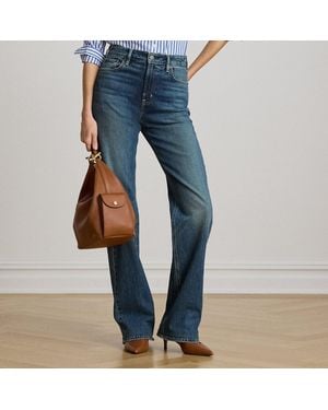 Ralph Lauren Vaqueros Rectos De Tiro Alto - Azul