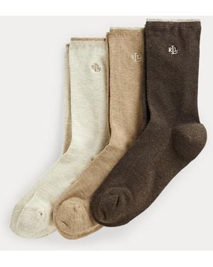 Ralph Lauren Stretch Cotton Sock 3-pack - Natural