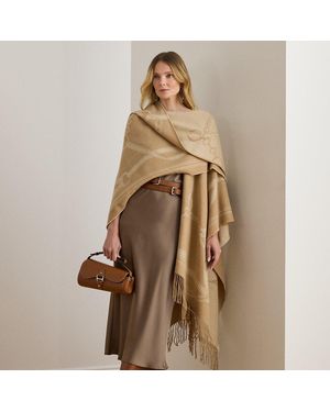 Ralph Lauren Ralph Lauren Logo & Belting-Motif Jacquard Ruana - Brown