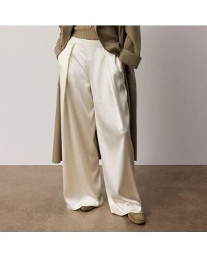 Ralph Lauren Masina Satin Wide-Leg Pant - Natural