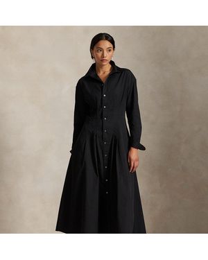 Ralph Lauren Pleated Cotton Shirtdress - Black
