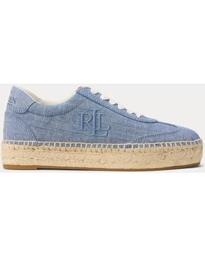 Ralph Lauren Luize Chambray Espadrille Trainer - Blue