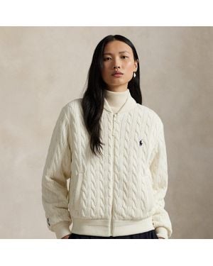Ralph Lauren Ralph Lauren Hybrid Cable-Knit Bomber Jacket - Natural