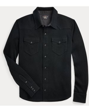 RRL Wool-Cashmere Western Shirt Jumper - Black