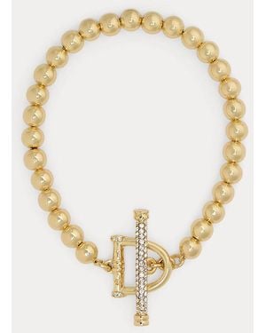 Ralph Lauren Ralph Lauren -Plated Beaded Horsebit Bracelet - Metallic