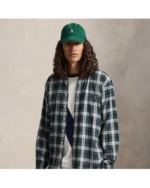 Ralph Lauren Plaid Double-Faced Oxford Shirt - Blue