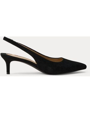 Ralph Lauren Lolah Ii Suede Slingback Pump - Black