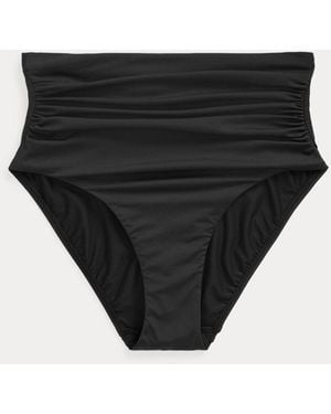 Ralph Lauren Gesmokte Bikinihose Mit Hoher Taille - Schwarz