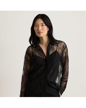 Ralph Lauren Ralph Relaxed Fit Floral Lace Shirt - Black
