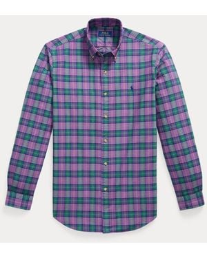 Polo Ralph Lauren Camisa Oxford De Cuadros Custom Fit - Azul