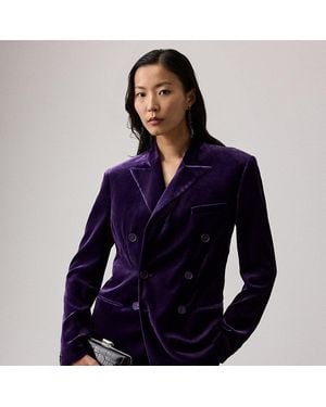 Ralph Lauren Ansley Stretch Velvet Jacket - Purple