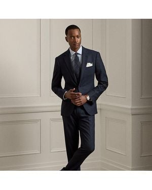 Ralph Lauren Gregory Hand-Tailored Glen Plaid Suit - Black