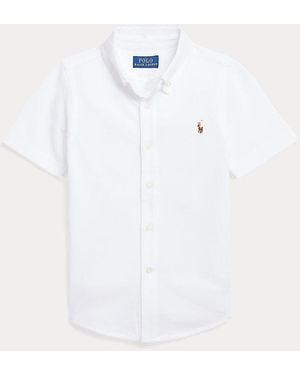 Polo Ralph Lauren Ralph Lauren Boy's Knit Oxford Short-Sleeve Shirt - White