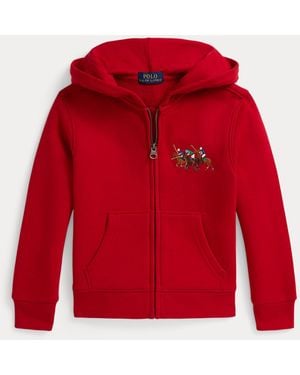 Polo Ralph Lauren Ralph Lauren Boy's Triple-Pony Fleece Full-Zip Hoodie - Red