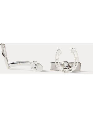 Ralph Lauren Sterling Horseshoe Cufflinks - White