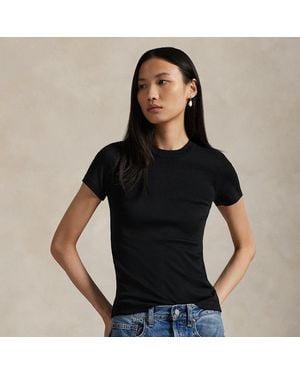 Polo Ralph Lauren Rib-knit Cotton Tee - Black