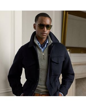 Ralph Lauren Ripley Wool-Cashmere Four-Pocket Jacket - Blue