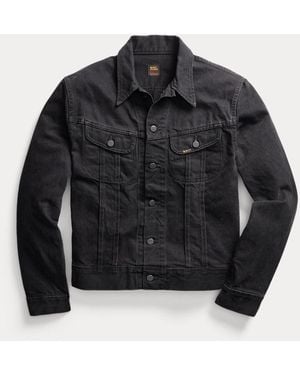 RRL Worn-in Black Denim Trucker Jacket