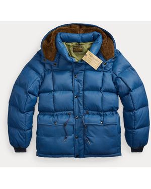 RRL Quilted Ripstop Hooded Jacket - Blue