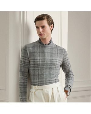 Ralph Lauren Jersey De Cuadros De Cachemira - Gris
