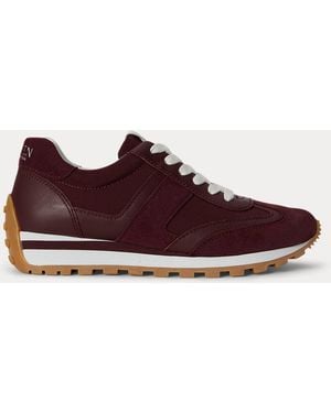 Ralph Lauren Dani Colour-Blocked Leather Trainers - Red