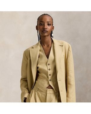 Polo Ralph Lauren Single-Breasted Hemp Blazer - Natural