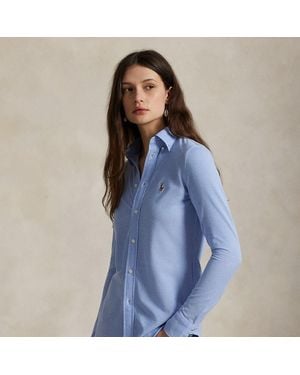 Polo Ralph Lauren Knit Cotton Oxford Shirt - Blue
