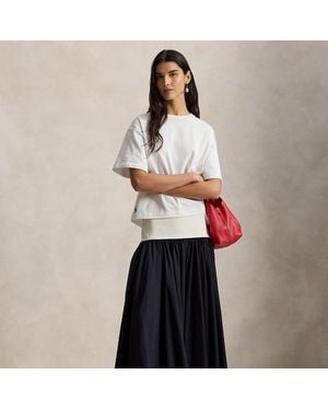 Polo Ralph Lauren A-Line Skirt With Contrasting Waistband - Blue