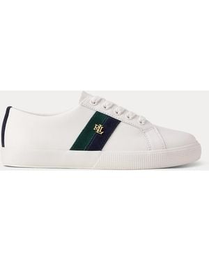 Ralph Lauren Janson Ii Leather & Suede Sneaker - White