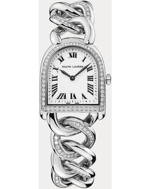 Ralph Lauren Petite-Link Steel Diamond Stirrup Watch - Metallic