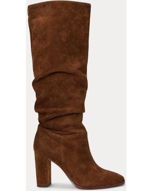 Ralph Lauren Artizan Suede Tall Boot - Brown