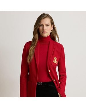 Ralph Lauren Piqué-Sakko Mit Bouillonstickerei - Rot