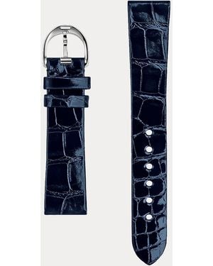 Ralph Lauren Rl888 38 Mm Alligator Watch Strap - Blue