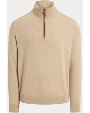 Ralph Lauren Quarter-Zip Wool Jumper - Natural