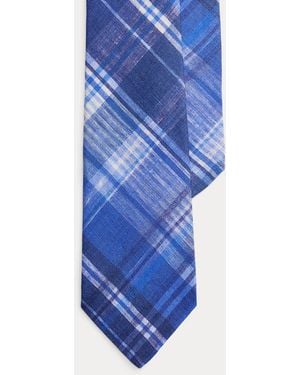 Polo Ralph Lauren Plaid Linen Tie - Blue