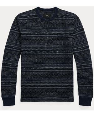 RRL Jacquard-Henley - Blau