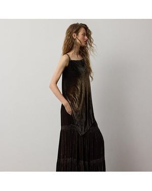 Ralph Lauren Maxirock Janie Aus Samt - Schwarz