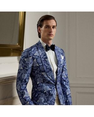 Ralph Lauren Kent Handmade Paisley Silk Jacket - Blue