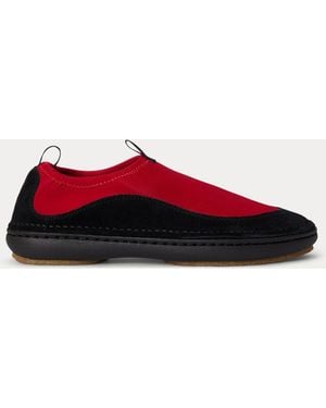 Ralph Lauren Deportivas De Neopreno Con Ante - Rojo