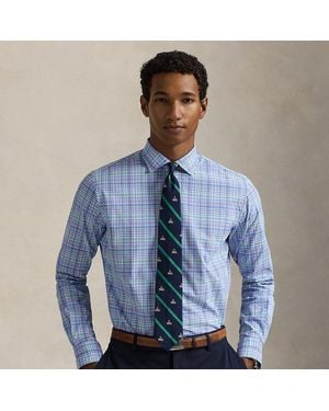 Ralph Lauren Classic Fit Plaid Poplin Shirt - Blue