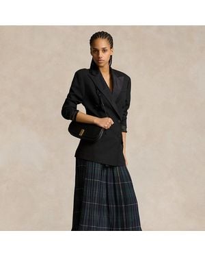 Polo Ralph Lauren Plaid Pleated Midi Skirt - Blue