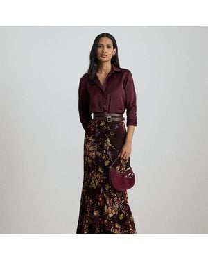 Ralph Lauren Floral Burnout Velvet Tiered Maxiskirt