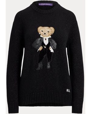 Ralph Lauren Holiday Polo Bear Metallic Jumper - Black