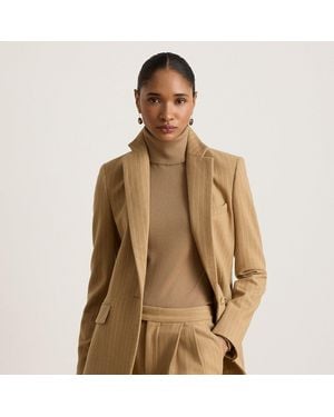 Ralph Lauren Pinstripe Wool-Blend Twill Blazer - Brown