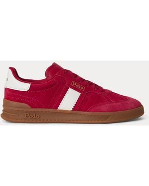 Polo Ralph Lauren Heritage Aera Suede Trainer - Red