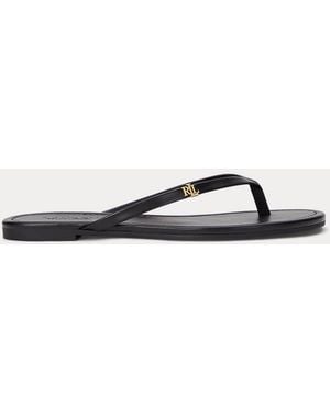 Ralph Lauren Ralph Raquel Leather Flip-Flop - Black
